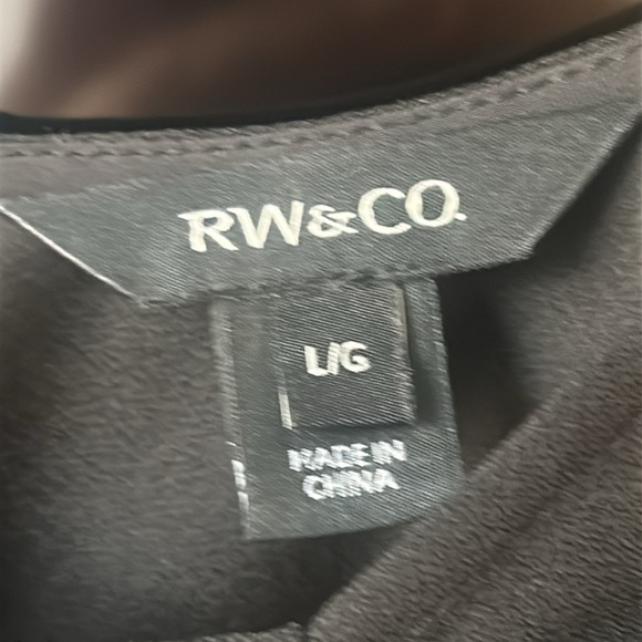 RW & Co. Black Sleeveless Pleated Neck Wide Leg Jumpsuit Size L - Picture 5 of 13